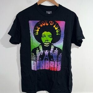 Jimmy Hendrix shirt purple haze hey Joe 1967 tie dye print groovy font medium